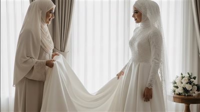 بعد أن قضيت ستة أشهر كاملة أخيط بيدي فستان زفاف ابنتي