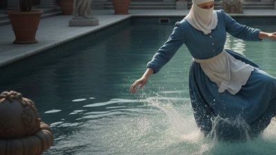 دُفِعت نادلةٌ فقيرة إلى المسبح وسط ضحكاتٍ واحتقارٍ من الجميع؛ ثم دخل مليونير وفعل شيئًا تركهم جميعًا بلا كلام