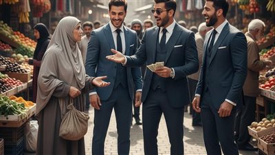 مليونير يسخر من متسوّلة في السوق ليضحك أصدقاءه… ثم يكتشف أنها أمه